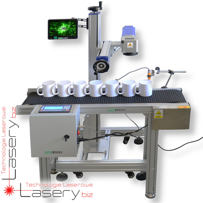 Znakowarka laserowa fibrowa do detali PiXO Laser 20W z podajnikiem