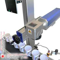 Znakowarka laserowa fibrowa do detali PiXO Laser 20W z podajnikiem