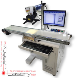 Fibrowa znakowarka laserowa 20W z podajnikiem i kamerą pozycjonującą