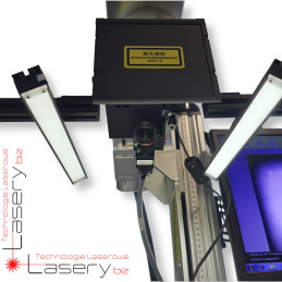 Fibrowa znakowarka laserowa 20W z podajnikiem i kamerą pozycjonującą