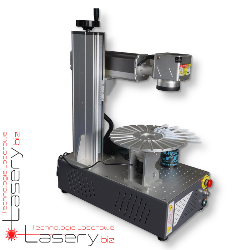 Znakowarka laserowa Fiber 20W z podajnikiem obrotowym do długopisów
