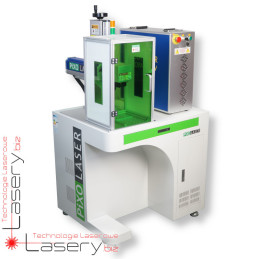 Znakowarka fibrowa PiXo Laser ze stolikiem, pochłaniaczem i osłoną